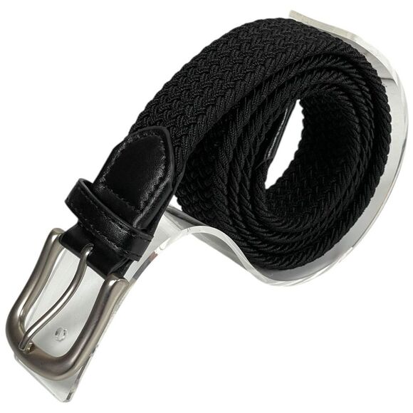 Mugsy jeans men’s one size fits most black woven stretch belt - Picture 3 of 7